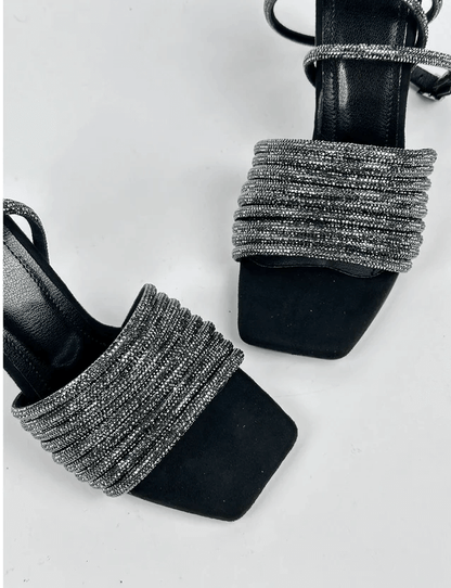 D.B.Cooper Rhinestone Black Sandal
