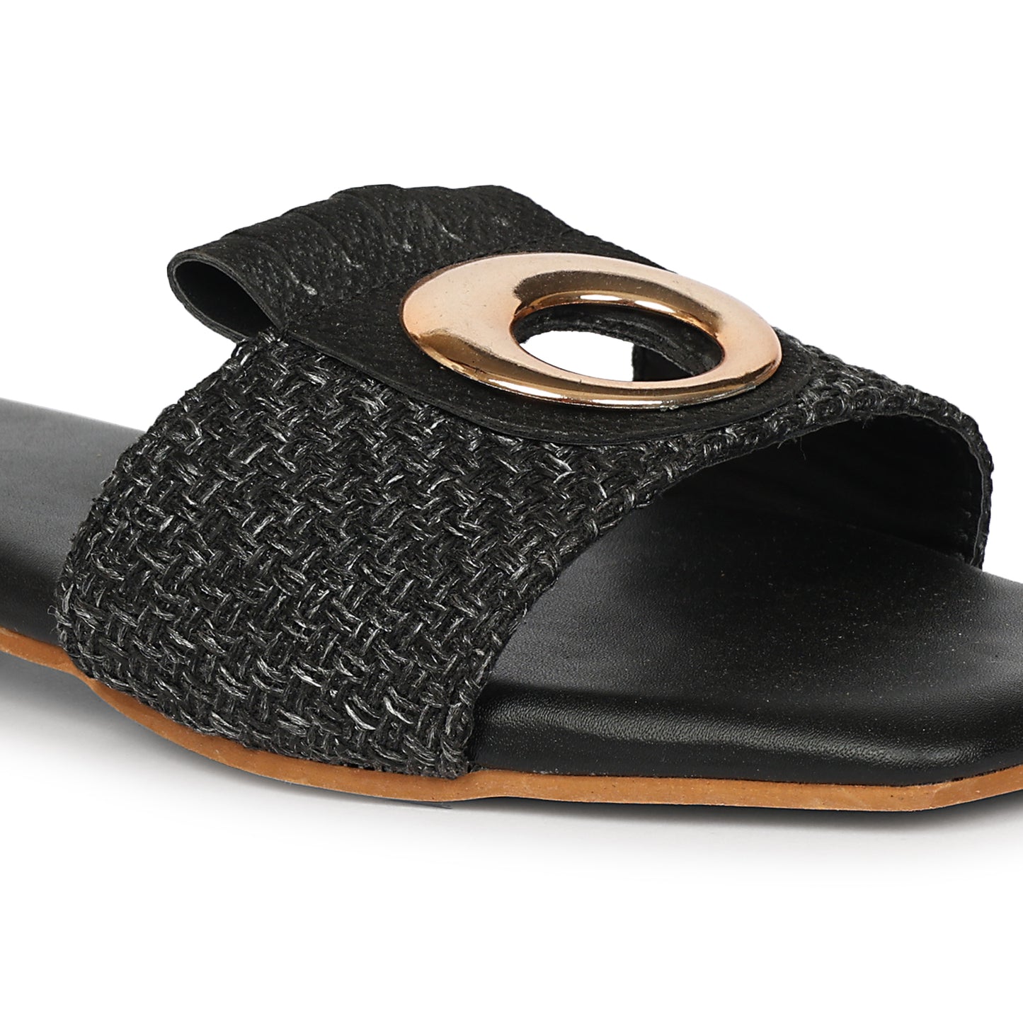 Black Flat Heel Slipper