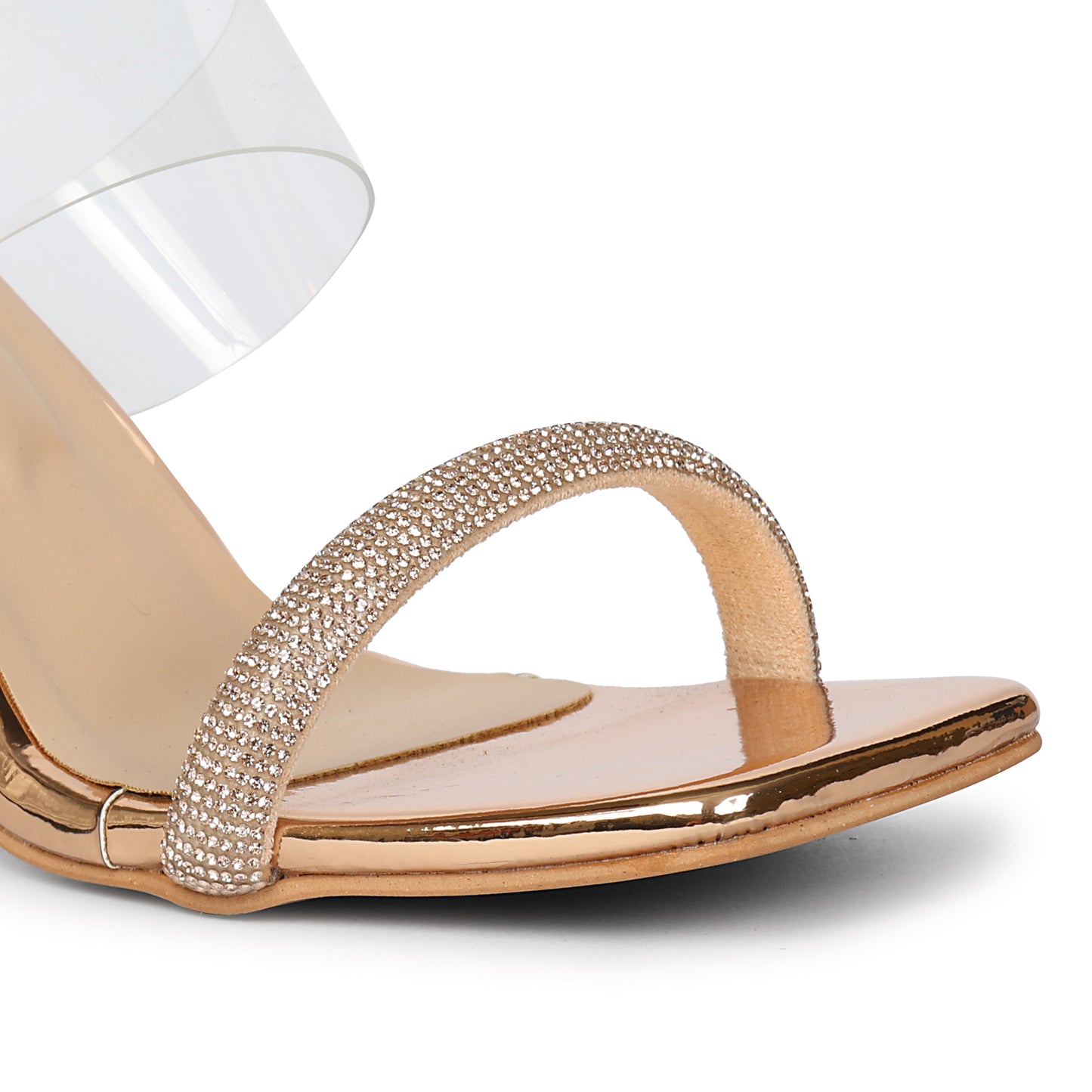 Transparent Heels Sandal | Rhinestone