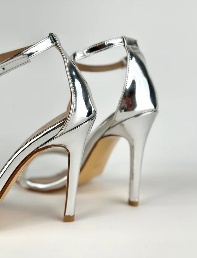 Silver Pencil Heels Sandal